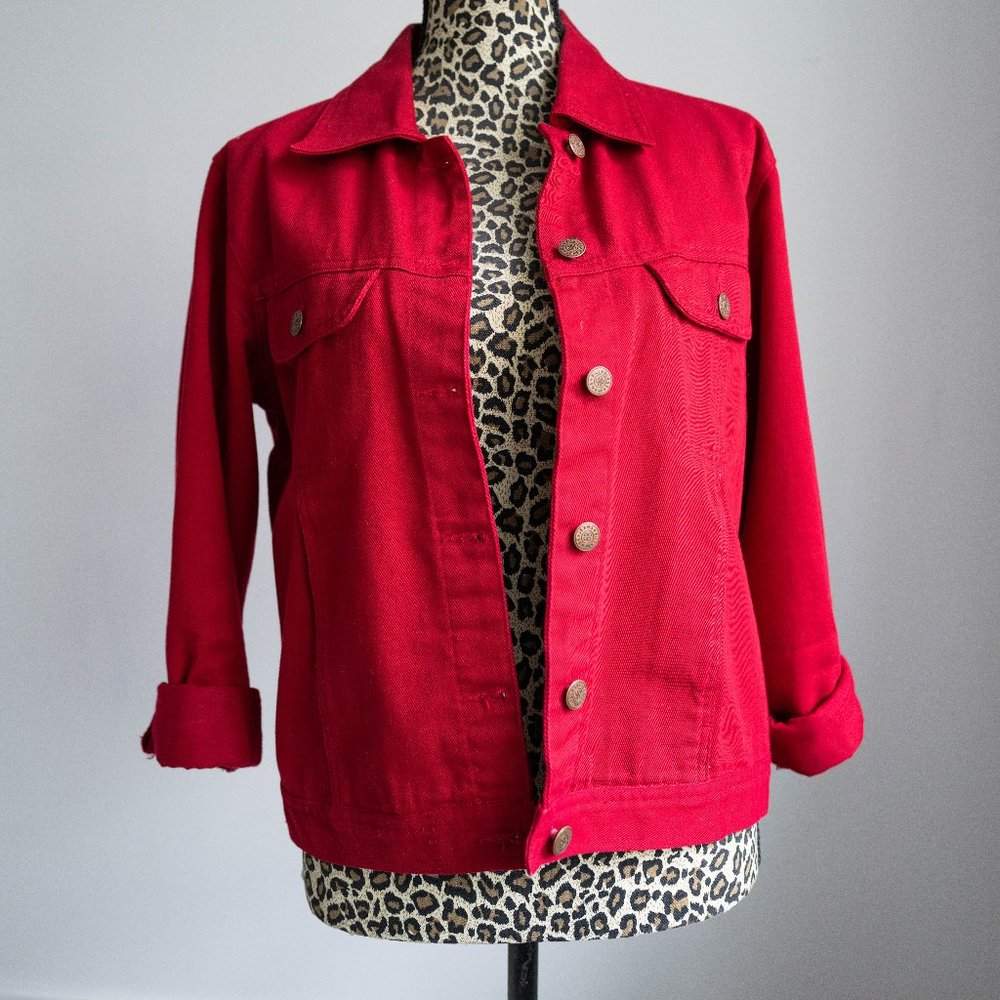 Vintage Red Denim Jacket